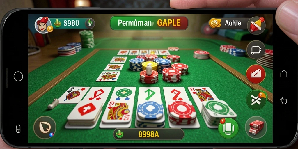 Tampilan gameplay Gaple yang menarik dan interaktif di 898A.