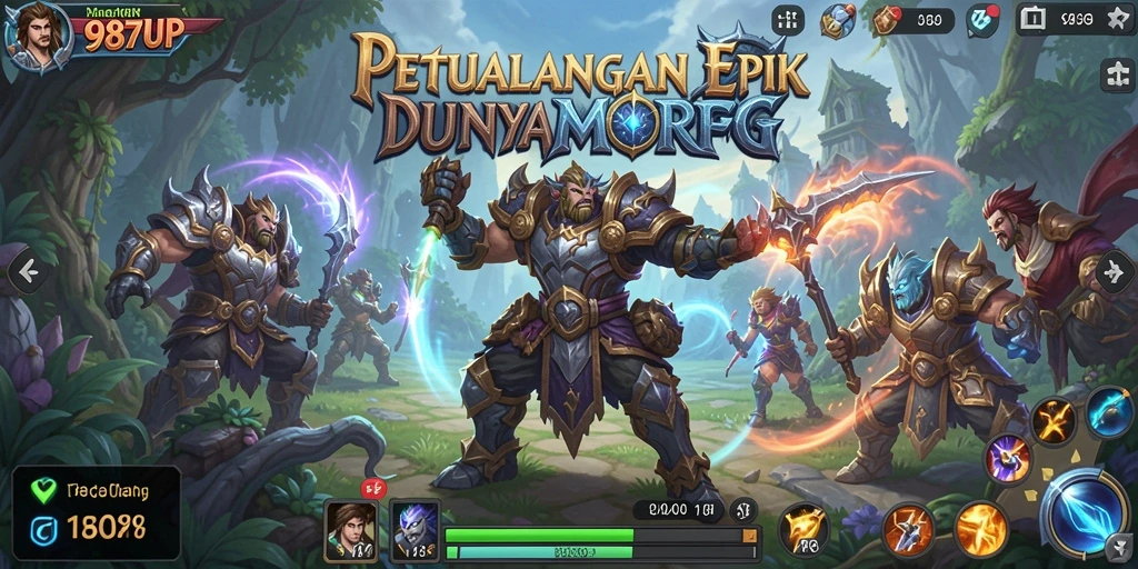Momen seru dalam permainan MMORPG 987UP dengan grafis menawan.