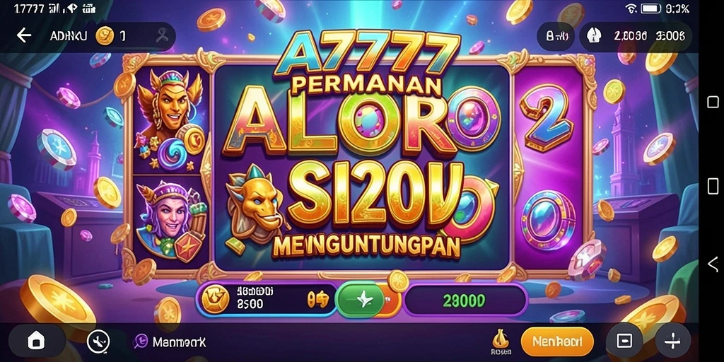 Tampilan menakjubkan gameplay A7777 saat berputar di mesin slot.
