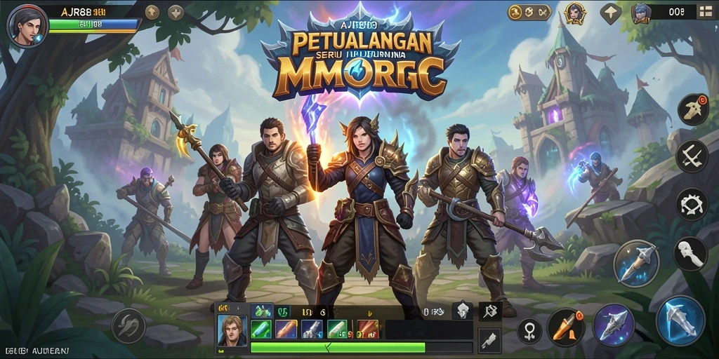 Screenshot gameplay AJR88, menampilkan petualangan seru di dunia MMORPG.