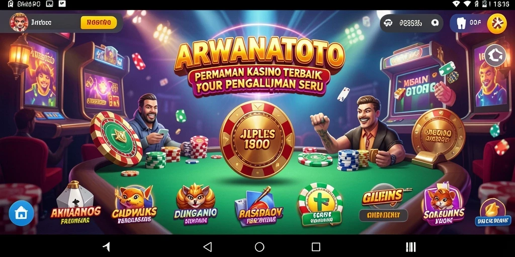 Screenshot gameplay ARWANATOTO yang menampilkan suasana Kasino yang menegangkan.