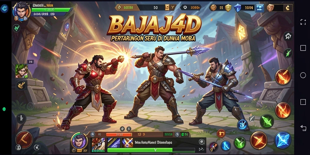 Tampilan aksi seru dalam game MOBA BAJAJ4D.