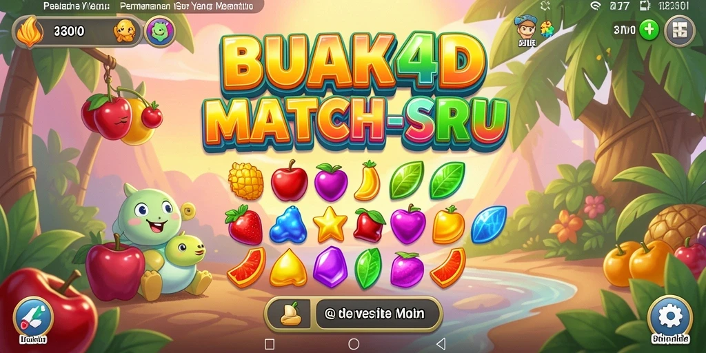Tampilan gameplay seru BUAH4D dengan berbagai buah menggemaskan.