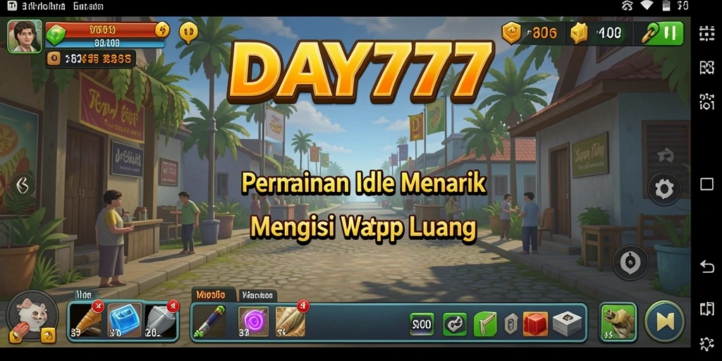 Tampilan gameplay DAY777 yang menarik dan menawan selama sesi Idle.