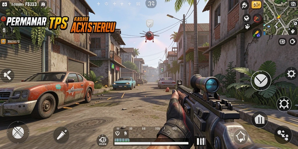 Screenshot gameplay FB333 menampilkan aksi tembak-tembakan yang mendebarkan.