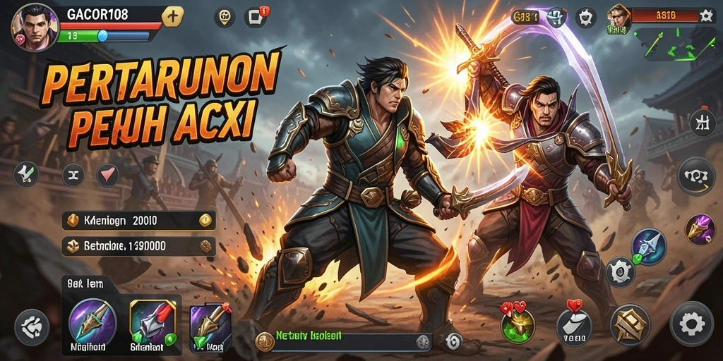 Tampilan seru dari gameplay GACOR108 yang menegangkan.