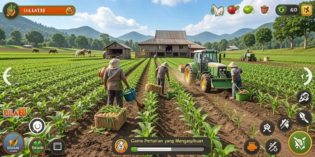 Screenshot GILA138 menampilkan gameplay pertanian yang menarik.