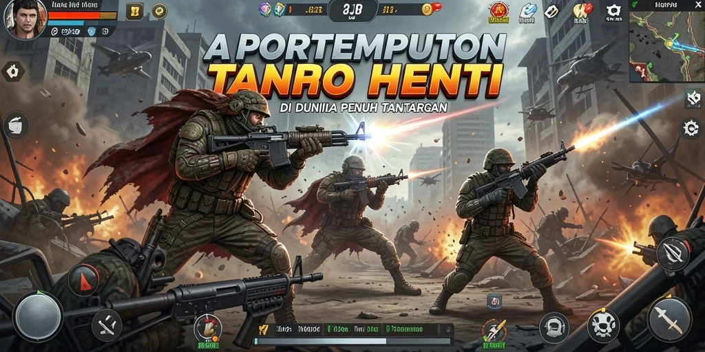Screenshot dari gameplay mendebarkan di HARAPJP yang menunjukkan pertarungan intens.
