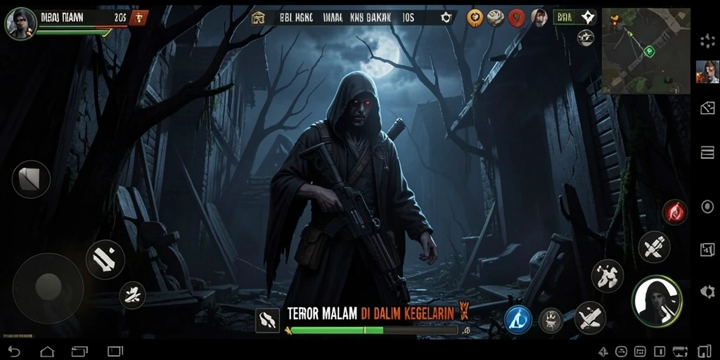 Tampilan gameplay menegangkan dari HO3 dengan adegan kegelapan.