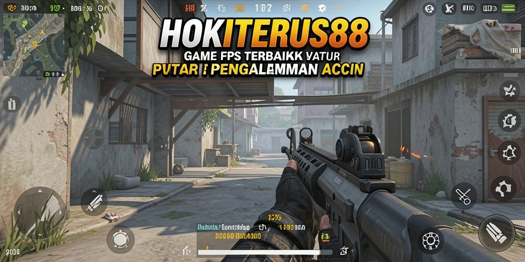 Screenshot menunjukkan aksi intens dari gameplay HOKITERUS88 dengan fokus pada pertempuran FPS.