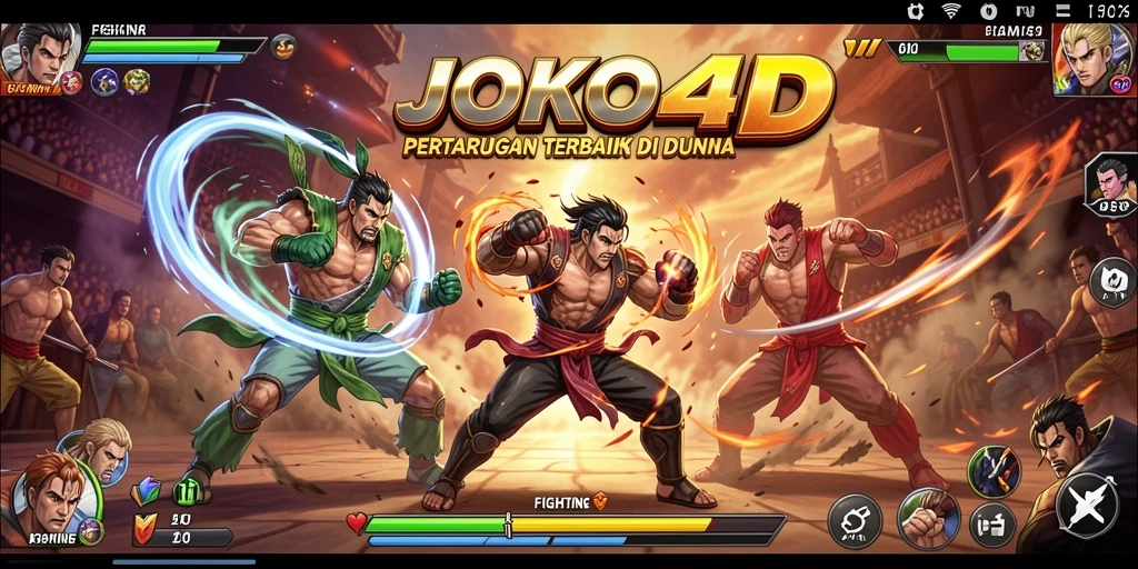 Screenshot gameplay <strong>JOKO4D</strong> menampilkan aksi pertarungan yang intens dan dinamis.