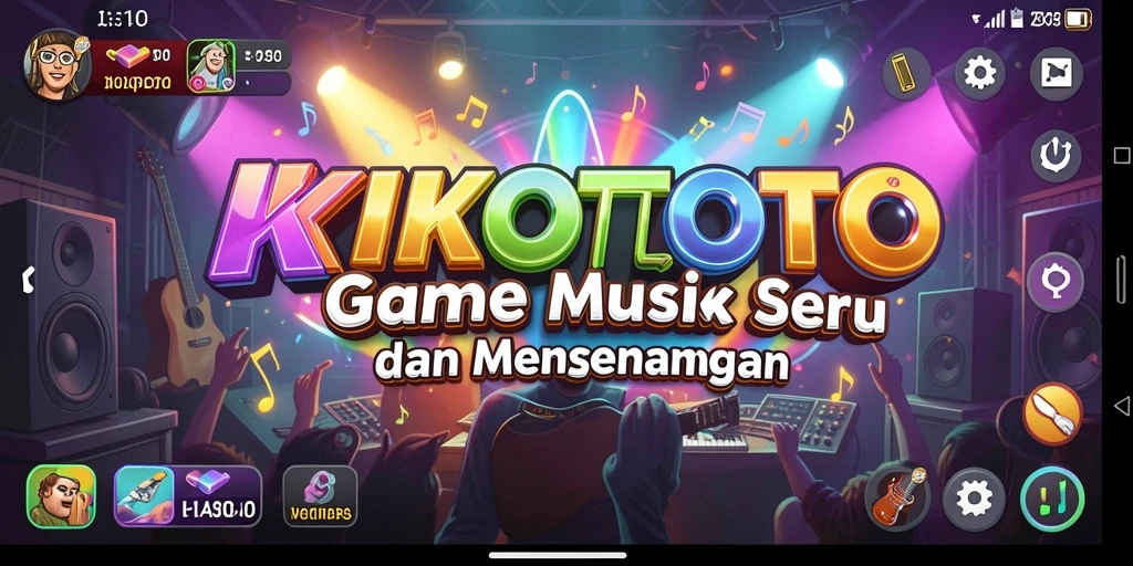 Screenshot utama KIKOTOTO menampilkan strategi permainan musik yang mengasyikkan.