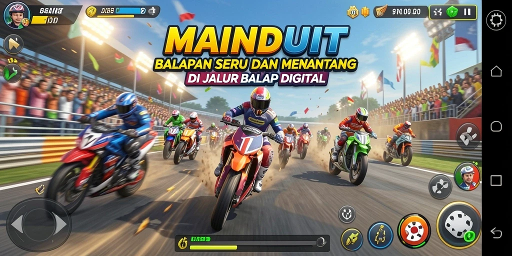 Gameplay balapan seru dengan grafis menakjubkan di MAINDUIT.