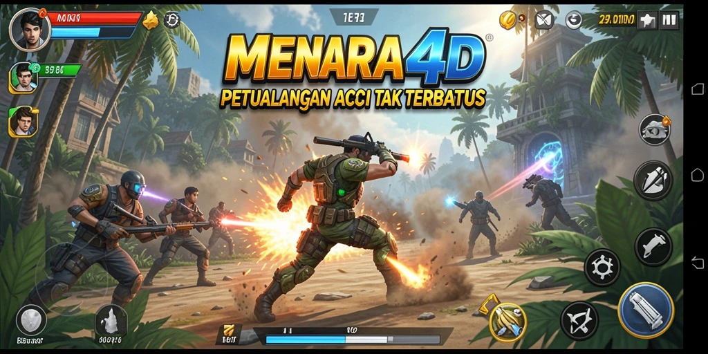 Tampilan gameplay seru dan penuh aksi dalam MENARA4D.