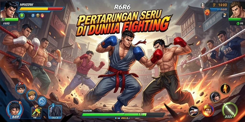 Screenshot utama R6R6 menampilkan aksi bertarung yang mendebarkan.