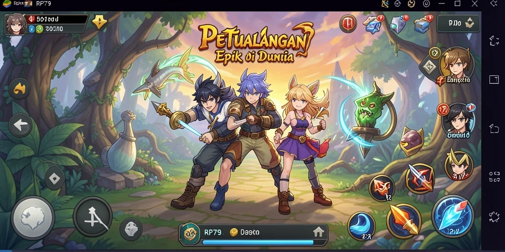 Gameplay menarik dari RP79 dengan karakter anime yang berwarna-warni.